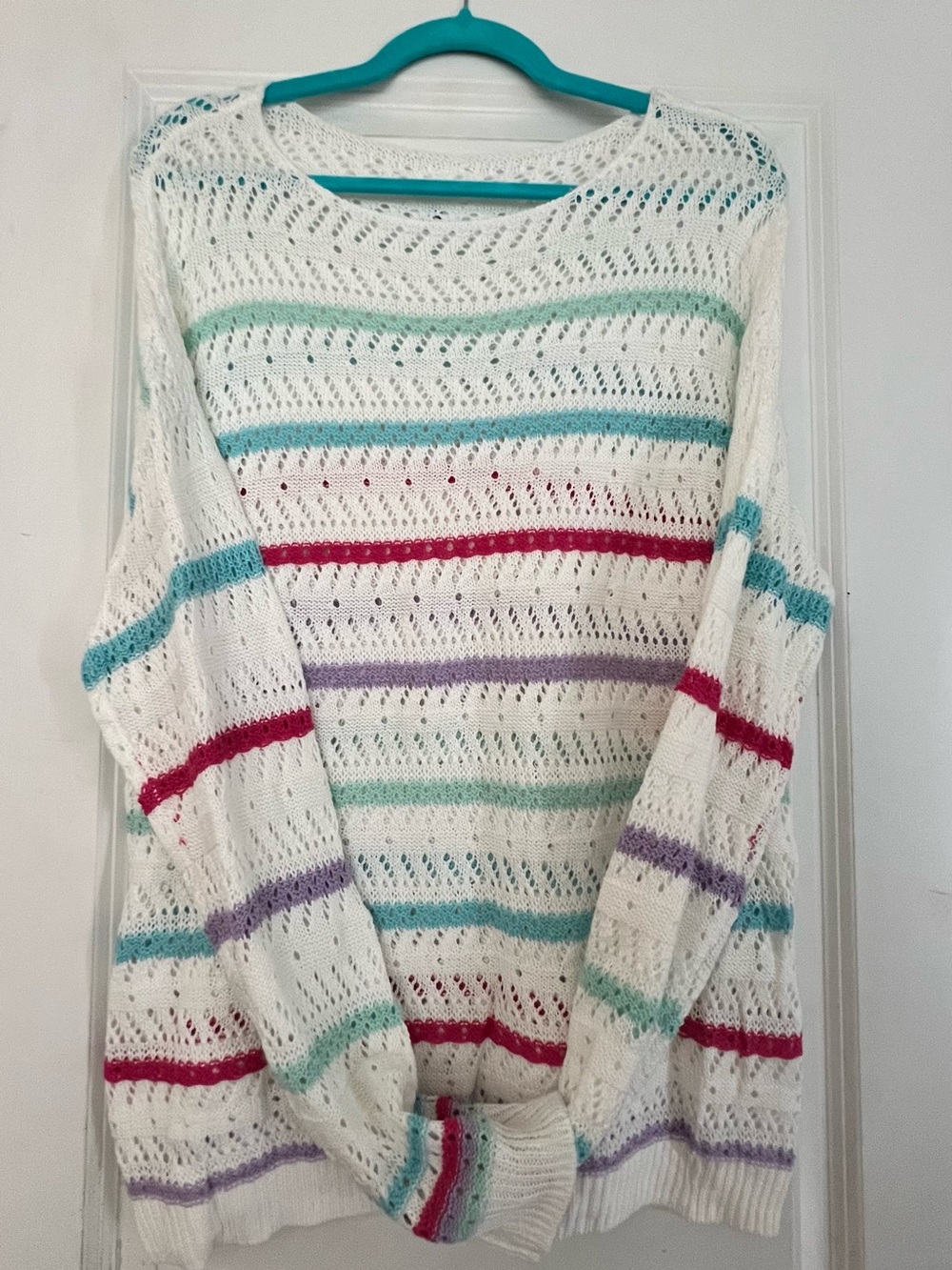Pastel Stripe Lightweight Knit Spring Sweater